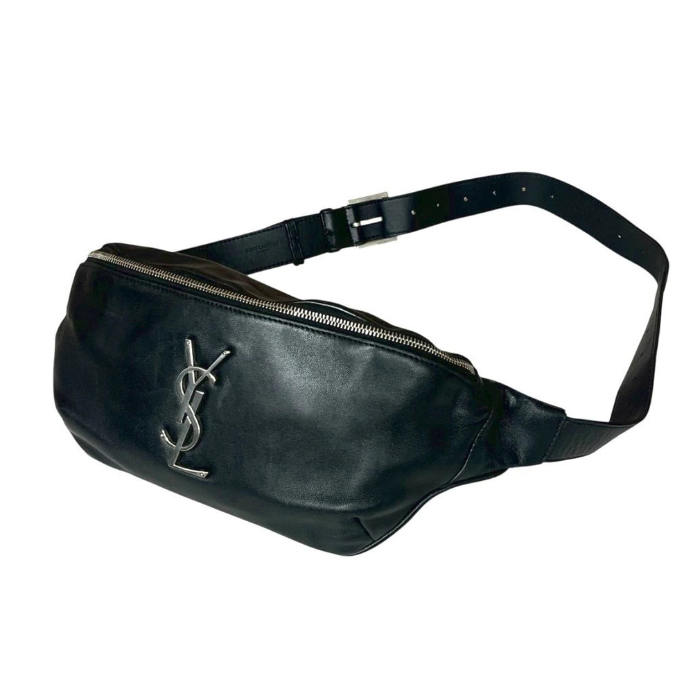 Saint Laurent Paris Monogram Belt Bag Body Leather Black